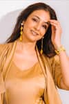 Buy_Bblingg_Gold Plated Pearls Caira Textured Geometric Drop Earrings _at_Aza_Fashions