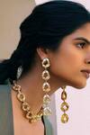 Buy_Bblingg_Gold Statement Textured Shoulder Duster Earrings _Online_at_Aza_Fashions