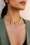 Shop_Bblingg_Gold Plated Pebble Molten Textured Motif Necklace _Online_at_Aza_Fashions
