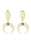 Shop_Bblingg_Gold Plated Crystals Copa Drop Metal Baguette Earrings _at_Aza_Fashions