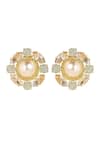 Shop_Bblingg_Gold Plated Pearls, Crystals Sangria And Stud Earrings _at_Aza_Fashions