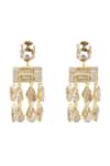 Shop_Bblingg_Gold Plated Crystals Baguette And Earrings _at_Aza_Fashions