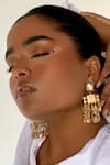 Bblingg_Gold Plated Crystals Baguette And Earrings _Online_at_Aza_Fashions