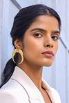 Buy_Bblingg_Gold Plated Crystals Copa Moon Crescent Shaped Cubic Zirconia Earring _at_Aza_Fashions