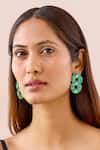 Buy_Bblingg_Green Crystals Cavana Double Swarovski Stud Earrings _at_Aza_Fashions