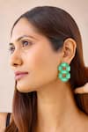 Shop_Bblingg_Green Crystals Cavana Double Swarovski Stud Earrings _at_Aza_Fashions