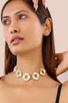 Shop_Bblingg_Gold Plated Cavana Geometric Crystal Embellished Choker _at_Aza_Fashions