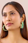 Buy_Bblingg_Green Crystals Cavana Embellished Hoop Earrings _at_Aza_Fashions