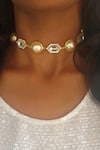 Buy_Bblingg_White Cavi And Crystal Embellished Choker _at_Aza_Fashions