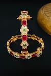 Buy_Queens Jewels_Multi Color Stones, Crystals Farah Temple Bangle - Set Of 2 _at_Aza_Fashions
