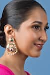 Buy_Queens Jewels_Multi Color Pearls, Stones Zeenat Jadau Dangler Earrings _at_Aza_Fashions