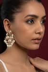Buy_Queens Jewels_Gold Plated Pearls Jadau Embellished Earrings _at_Aza_Fashions