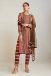 Buy_Vvani By Vani Vats_Multi Color Georgette, Silk, Net Gota Patti, Sequins Hand Embroidered Kurta Set _at_Aza_Fashions