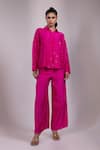 Shop_Yoseba_Pink Crepe Sequins Collared Embellished Shirt With Pant _Online_at_Aza_Fashions