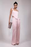 Buy_Yoseba_Pink Satin Square Neck Corset With Pant _at_Aza_Fashions