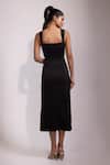 Shop_Yoseba_Black Satin Sweetheart Neck Bodycon Midi Dress _at_Aza_Fashions