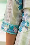 Plumcheeks_Green Cotton Embroidery Printed Kurta Sharara Set _Online_at_Aza_Fashions