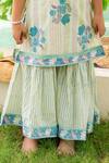 Shop_Plumcheeks_Green Cotton Embroidery Printed Kurta Sharara Set _Online_at_Aza_Fashions
