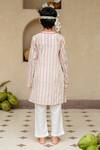 Shop_Plumcheeks_White Cotton Lace Chevron Print Kurta Set _at_Aza_Fashions