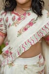 Buy_Plumcheeks_Off White Cotton Embroidery, Tassels, Manika Printed Lehenga Saree With Blouse _Online_at_Aza_Fashions