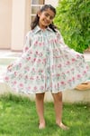Buy_Plumcheeks_White Cotton Lace Daisy Summer Printed Dress _at_Aza_Fashions