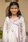 Buy_Plumcheeks_Off White Cotton Lace, Tassels Printed Kurta And Dhoti Pant Set _Online_at_Aza_Fashions