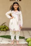 Buy_Plumcheeks_Off White Cotton Lace, Tassels Printed Kurta And Dhoti Pant Set _at_Aza_Fashions