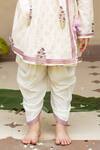 Shop_Plumcheeks_Off White Cotton Lace, Tassels Printed Kurta And Dhoti Pant Set _Online_at_Aza_Fashions