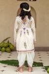 Shop_Plumcheeks_Off White Cotton Lace, Tassels Printed Kurta And Dhoti Pant Set _at_Aza_Fashions