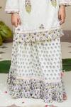 Plumcheeks_Off White Cotton Lace, Tassels Jamuni Printed Kurta Lehenga Set _at_Aza_Fashions