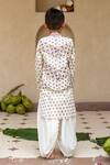 Shop_Plumcheeks_Off White Cotton Lace, Embroidery Jamuni Printed Bundi And Kurta Set _at_Aza_Fashions