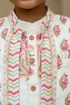 Plumcheeks_Off White Cotton Manika Butti Print Bundi And Kurta Set _at_Aza_Fashions