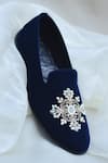 Around Always_Blue Ace Stone Embellished Loafers _Online_at_Aza_Fashions