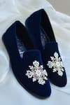 Buy_Around Always_Blue Ace Stone Embellished Loafers _at_Aza_Fashions