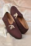 Around Always_Brown Adi Bird Embroidered Loafers _Online_at_Aza_Fashions