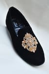 Shop_Around Always_Black Avi Zardozi Work Mojaris _at_Aza_Fashions