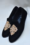 Buy_Around Always_Black Avi Zardozi Work Mojaris _at_Aza_Fashions