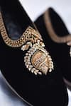 Shop_Around Always_Black Gus Crest Embroidered Mojaris _at_Aza_Fashions