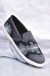 Buy_Around Always_Gray Liv Cutdana Embroidered Sneakers _at_Aza_Fashions