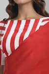 Shop_Aza X Shilpa Shetty Kundra_Red Viscose, Crepe Embroidery Boat Stripe Print Saree With Co-ordinating Blouse _Online_at_Aza_Fashions