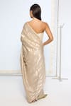 Shop_Ekaya Banaras_Beige Silk Zari Handwoven Saree With Running Blouse _at_Aza_Fashions
