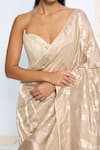 Shop_Ekaya Banaras_Beige Silk Zari Handwoven Saree With Running Blouse _Online_at_Aza_Fashions