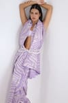 Buy_Ekaya Banaras_Lavender Silk Zari Handwoven Saree With Running Blouse _Online_at_Aza_Fashions