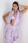 Shop_Ekaya Banaras_Lavender Silk Zari Handwoven Saree With Running Blouse _Online_at_Aza_Fashions