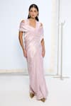 Buy_Ekaya Banaras_Lavender Silk Zari Handwoven Lilac Saree With Running Blouse _Online_at_Aza_Fashions