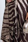 Shop_Ekaya Banaras_Brown Silk Zari Handwoven Chocolate Saree With Running Blouse _Online_at_Aza_Fashions