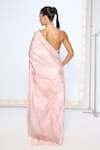 Shop_Ekaya Banaras_Pink Silk Zari Handwoven Blush Saree With Running Blouse _at_Aza_Fashions