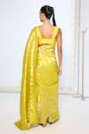 Shop_Ekaya Banaras_Yellow Silk Zari Handwoven Citrine Saree With Running Blouse _at_Aza_Fashions
