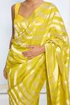 Ekaya Banaras_Yellow Silk Zari Handwoven Citrine Saree With Running Blouse _at_Aza_Fashions