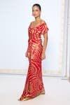 Shop_Ekaya Banaras_Red Silk Zari Handwoven Classic Saree With Running Blouse _Online_at_Aza_Fashions